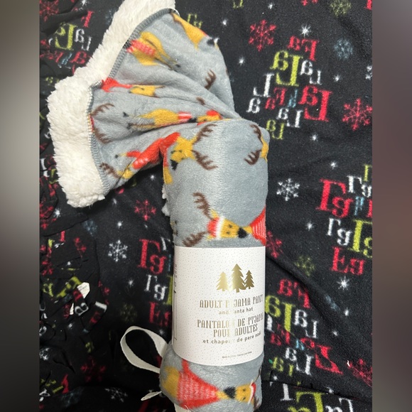 Fleece Christmas PJ pants w/ Santa Hat - Picture 5 of 5